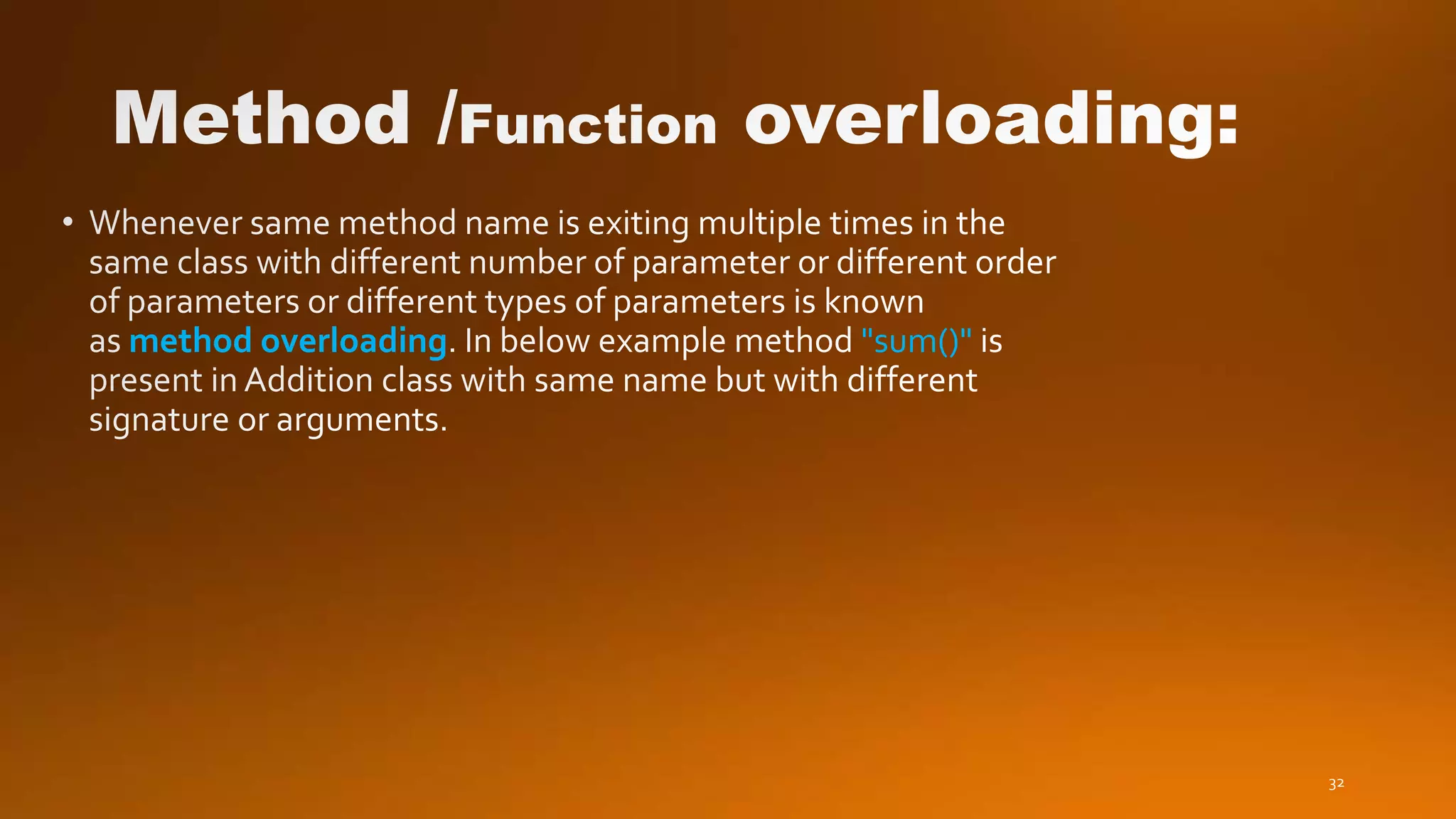 method overloading "sum()"
32
 