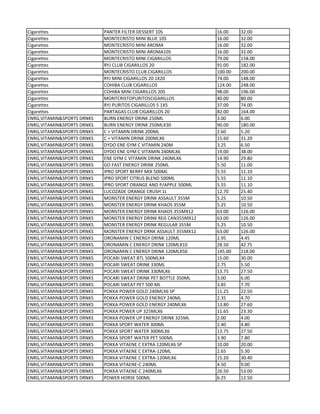 cigarettes price list Updated W.E.F 1st October Cigarettes & ZYN | Synovia