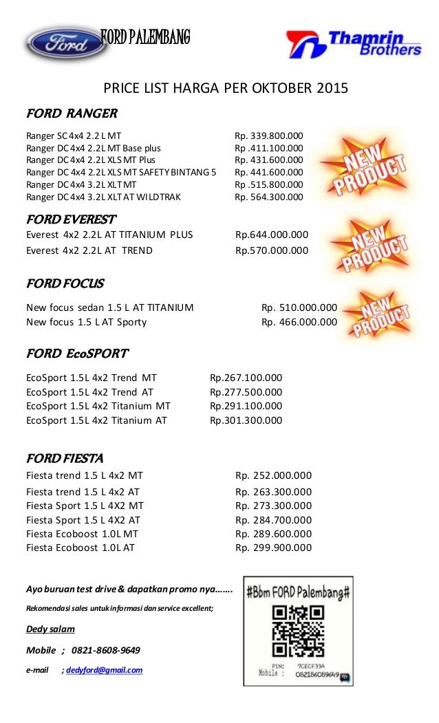 harga ford di palembang