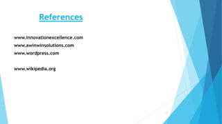 References
www.innovationexcellence.com
www.awinwinsolutions.com
www.wordpress.com
www.wikipedia.org
14
 