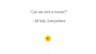 “
“Can we rent a movie!?”
- All kids, Everywhere
 