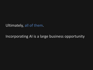 Ultimately, all of them.
Incorporating AI is a large business opportunity
 