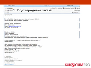 1. Подтверждение заказа.
 