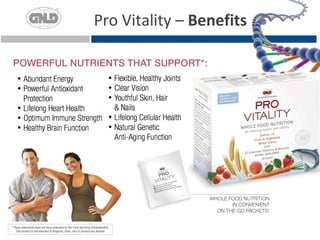 Pro Vitality – Benefits
 