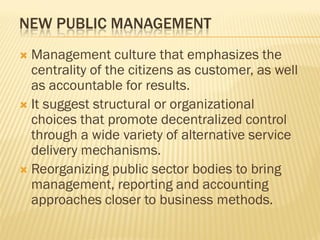 New Public Management Reforms in the Delivery of Pulic Service | PDF