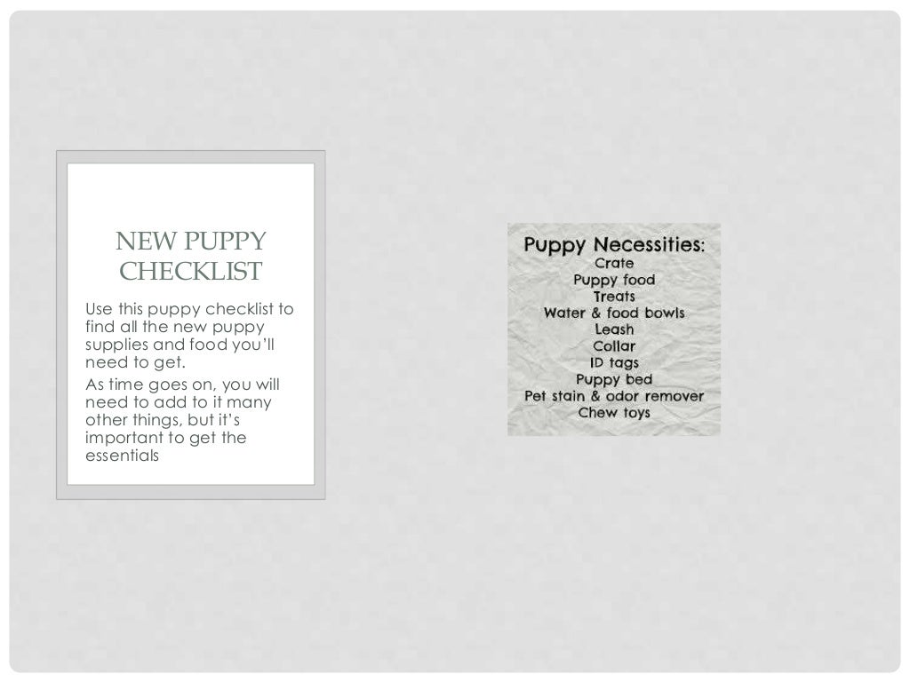 New Puppy Checklist New Puppy Checklist
