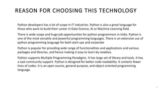 Summer Training Project On Python Programming | PPTX