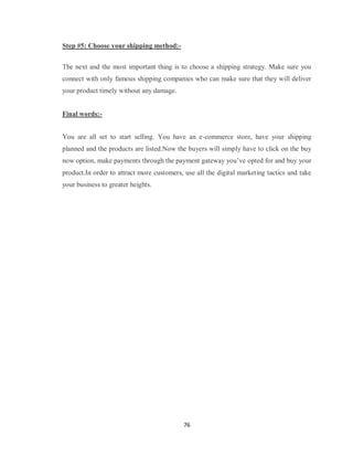 e commerce project report,E-Commerce,Eshop,report | PDF