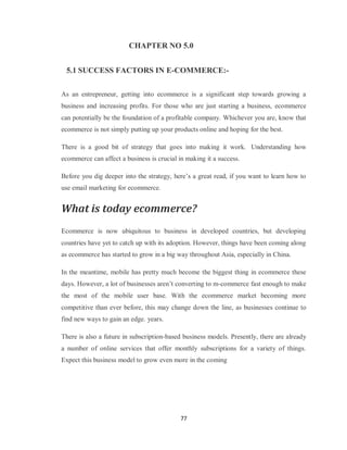 e commerce project report,E-Commerce,Eshop,report | PDF