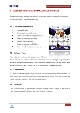 Orient Customer Relationship Management Project Report | PDF