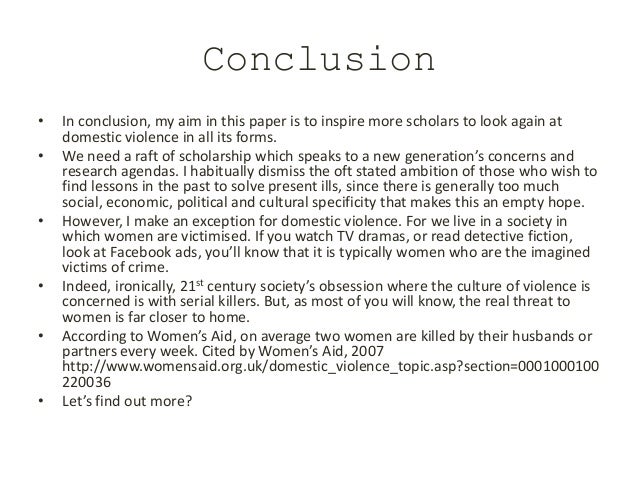 conclusion essay on domestic violence