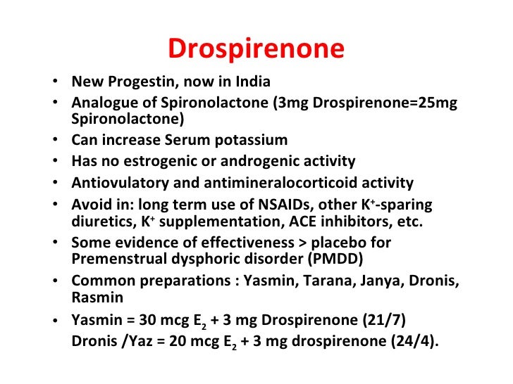 Drospirenone Progestin Activity