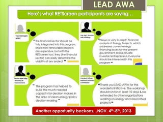LEAD AFRICA
Another opportunity beckons…Another opportunity beckons…NOV. 4th-8th, 2013
 