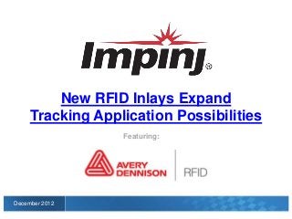 New RFID Inlays Expand
     Tracking Application Possibilities
                  Featuring:




December 2012
 
