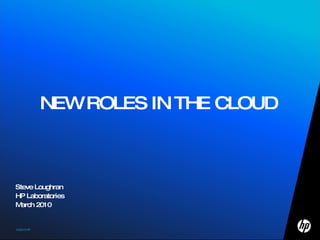 NEW ROLES IN THE CLOUD Steve Loughran HP Laboratories March 2010 