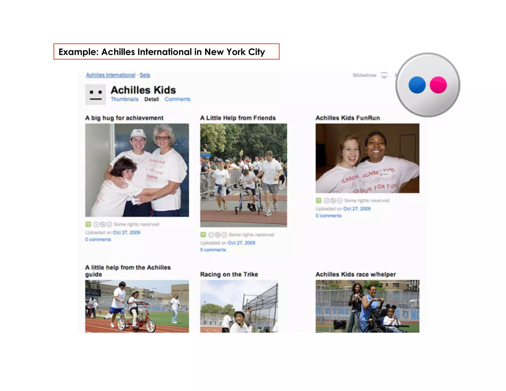 Example: Achilles International in New York City
 