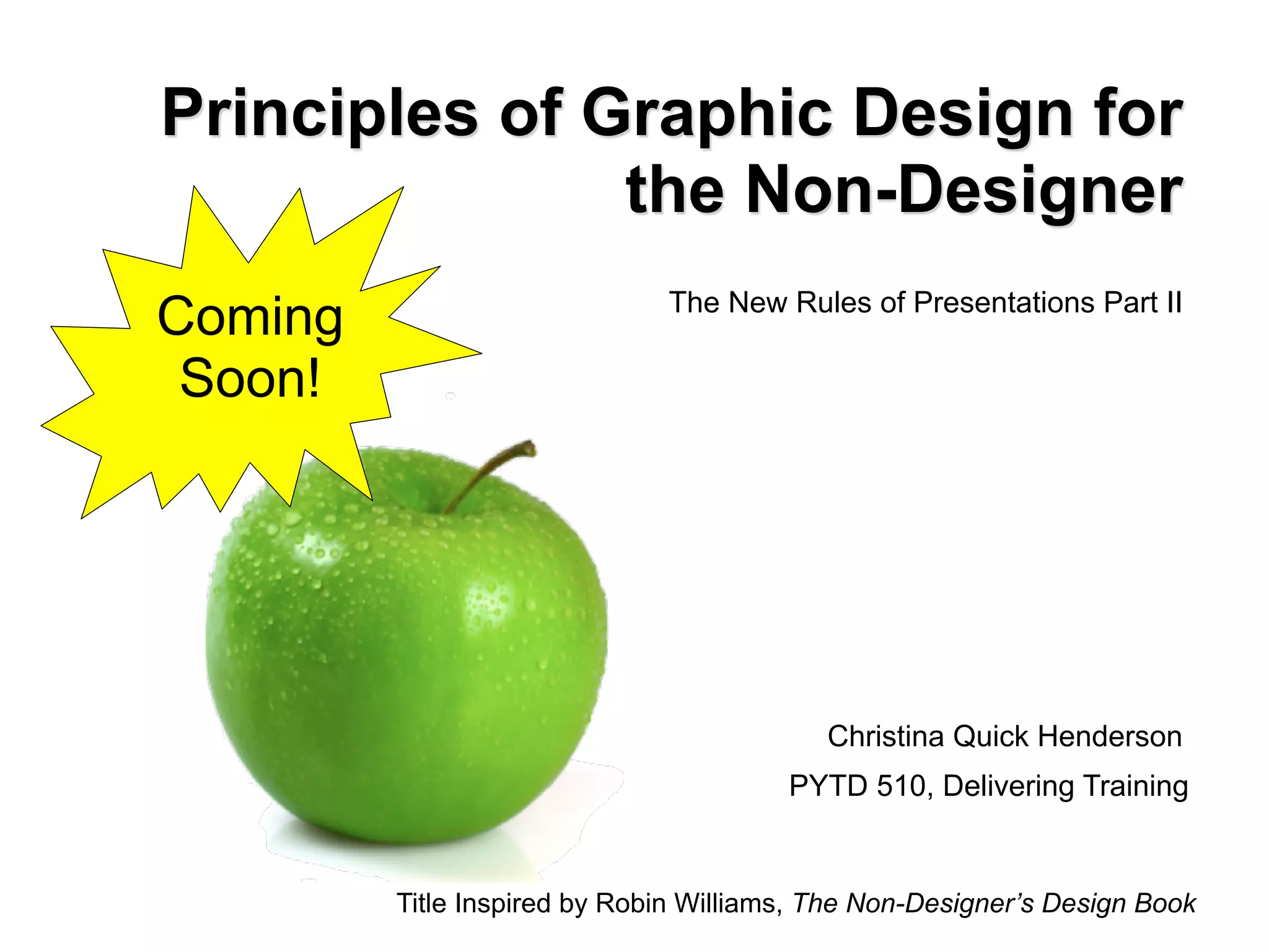 New Rules For Power Point Presentations (Revised)