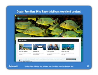 @dmscott 
The New Rules of Selling: How Agile and Real-Time Sales Grow Your Business Now 
67 
Ocean Frontiers Dive Resort delivers excellent content 
 