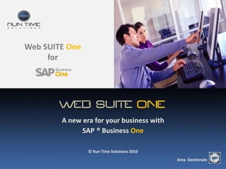 WEB SUITE ONE A new era foryour business with SAP® Business One © Run Time Solutions 2010 