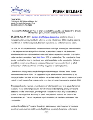 Lenders One News Q1 09