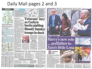 Daily Mail pages 2 and 3
 