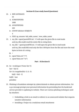 CBSE Class 12 Computer Science(083) Sample Question Paper 2020-21