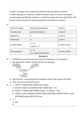 CBSE Class 12 Computer Science(083) Sample Question Paper 2020-21
