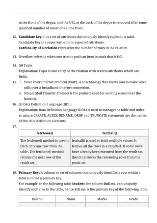 CBSE Class 12 Computer Science(083) Sample Question Paper 2020-21