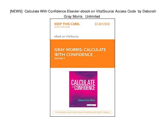 [NEWS] Calculate With Confidence Elsevier ebook on VitalSource Acce…