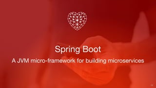 Spring Boot
13
A JVM micro-framework for building microservices
 