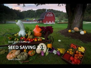 SEED SAVING 101
Seed Savers Exchange
Grant Olson
 