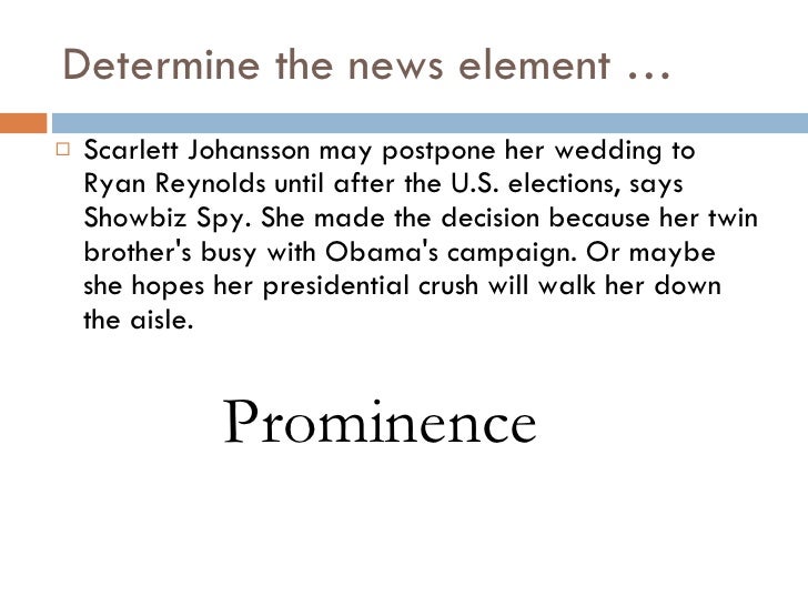 elements of news
