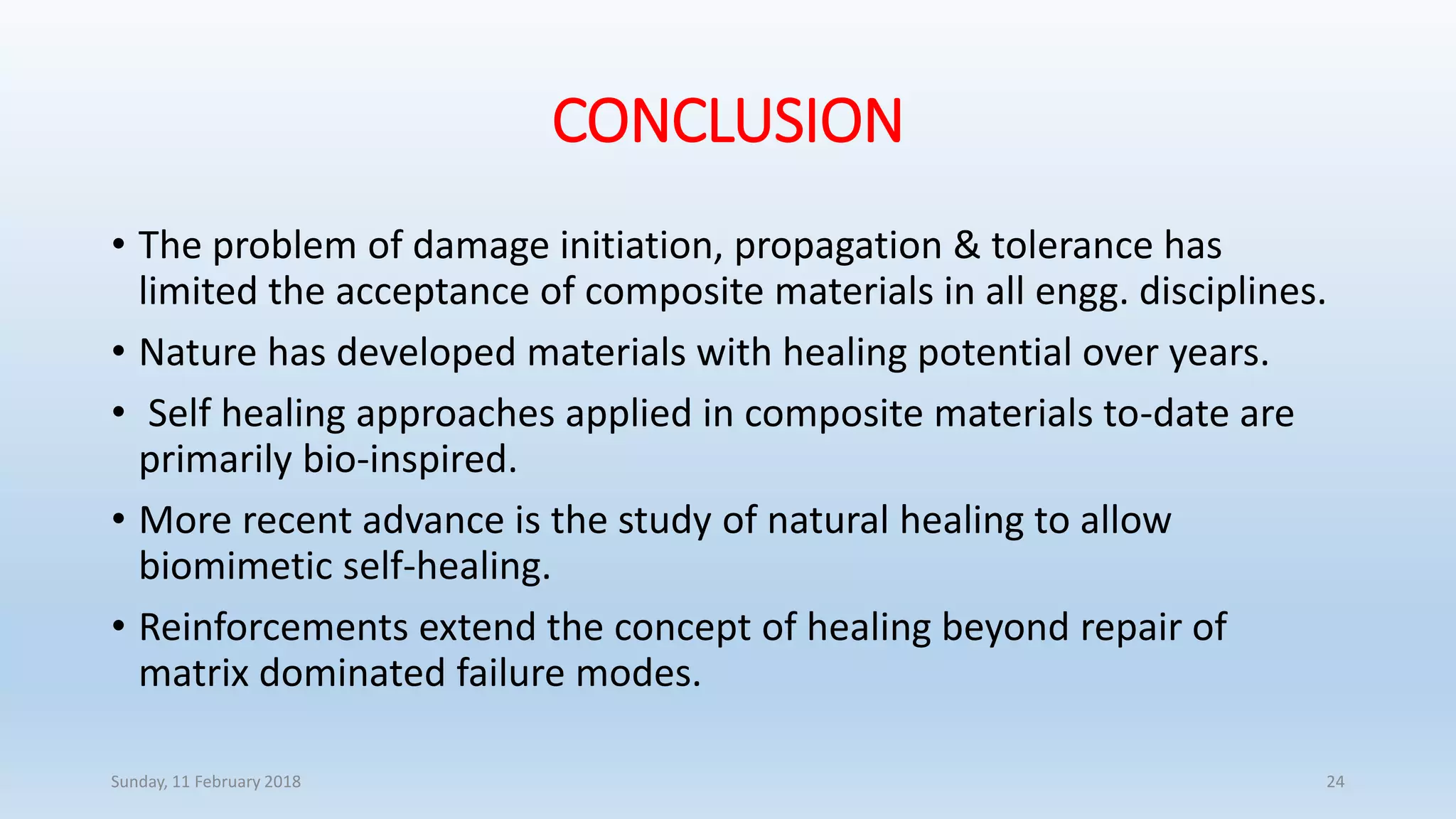 Self healing of Composite material | PPTX