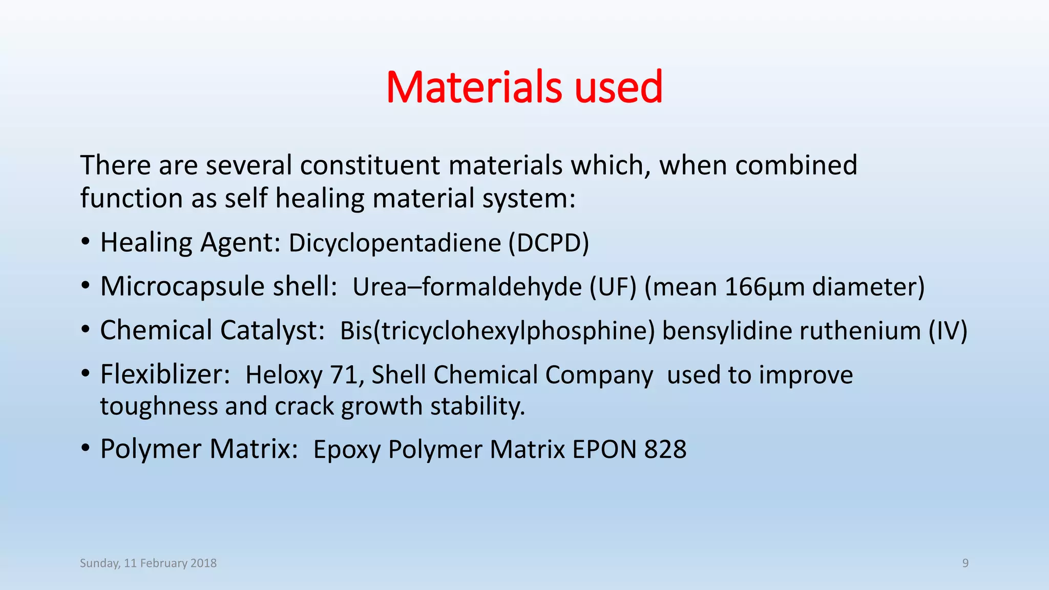 Self healing of Composite material | PPTX
