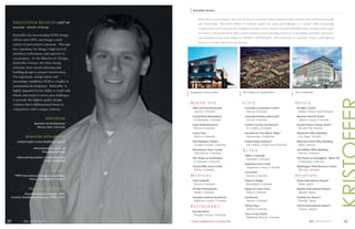 Kristoffer Kenton

                                                            Kristoffer is a senior designer with over 12 years of experience with an expansive range of project types both internationally
      Kristoffer Kenton LEED® AP                            and domestically. Kristoffer’s ability to intuitively absorb the needs and challenges of a project while conceptually
      Associate - Director of Design                        visualizing the end-result create the foundation needed to move a project forward. Kristoffer’s career includes project types
                                                            in; aviation, civic, professional ofﬁce, campus planning, master planning, mixed-use, retail, parking structures, automotive,
      Kristoffer has been leading SEM’s design
                                                            and industrial projects with budgets of $50,000 to $350,000,000. This broad base of experience brings a well balanced
      efforts since 2001, and brings a wide
                                                            diversity of design solutions to our practice.
      variety of past project exposure. Through
      this experience he brings a high level of
      attention, enthusiasm, and expertise to
      our projects. As the Director of Design,
      Kristoffer oversees the ﬁrms design
      activities, from master planning and
      building design to project construction.
      His experience, design talent, and
      knowledge establishes SEM as a leader in
      commercial development. Kristoffer is
      highly regarded for his ability to work with   Arapahoe Lima Center                            The Streets at SouthGlenn                       1655 Lafayette
      clients and teams to move past challenges
      to provide the highest quality design
      solution that is differentiated from its       Mixed-Use                                       Civic                                           Office
      competitors with a unique solution.              40th and Pena Boulevard                         Colorado Convention Center*                     Al-Safeer Tower*
                                                        Aurora, Colorado                                Denver, Colorado                                Dubai, United Arab Emirates
                                                       Crystal River Marketplace                       Colorado Freedom Memorial*                      Brannan Sand & Gravel
                                 Education              Carbondale, Colorado                            Aurora, Colorado                                Adams County, Colorado
                       Bachelor of Architecture        Gates Redevelopment                             Larimer County Courthouse*                      Kuwait Finance House Tower*
                         Kansas State University        Denver, Colorado                                Ft. Collins, Colorado                           Kuwait City, Kuwait
                                                       Lowry Vista                                     Sacramento City Admin. Bldg.*                   Montecito Office Building
                Industry affiliations                   Denver, Colorado                                Sacramento, California                          Las Vegas, Nevada
         United States Green Building Council          Park Meadows Station                            United States Embassy*                          Riverview Point Office Building
                                                        Douglas County, Colorado                        Abu Dhabi, United Arab Emirates                 Mesa, Arizona
                       International Council of        Silverthorne Town Center                                                                        Sevo Miller Office Building
                             Shopping Centers                                                        Retail
                                                        Silverthorne, Colorado                                                                          Denver, Colorado
                                                                                                       1000 S. Colorado
         National Association of Industrial and        The Streets at SouthGlenn                                                                       The Streets at Southglenn - Block 3N
                                                                                                        Glendale, Colorado
                              Office Properties         Centennial, Colorado                                                                            Centennial, Colorado
                                                                                                       Arapahoe Lima Center
                                                       Twenty Mile Town Center                          Arapahoe County, Colorado                      Washington Point Business Center
                                       Awards           Parker, Colorado                                                                                Phoenix, Arizona
                                                                                                       CornerStar
       1999 International Design Competition         Medical                                            Aurora, Colorado                             Av i at i o n
                  Vienna International Airport
                                                       1655 Lafayette                                  Flatirons Village                               Doha International Airport*
                                                        Denver, Colorado                                Broomfield, Colorado                            Doha, Qatar
                  Previous experience                  20 Mile Orthodontics                            Shops at Crown Point                            Madrid International Airport*
                                                        Parker, Colorado                                Parker, Colorado                                Madrid, Spain
               Kristoffer Kenton Design: 2001
     Fentress Bradburn Architects: 1998 - 2001         Exempla Lutheran Southwest                      Southlands                                      Tenerife Sur Airport*
                                                        Jefferson County, Colorado                      Aurora, Colorado                                Tenerife, Spain

                                                     Restaurant                                        Tiffany Plaza                                   Vienna International Airport*
                                                                                                        Denver, Colorado                                Vienna, Austria
                                                       Pan Asia Bistro
                                                        Douglas County, Colorado                       Town Center North
                                                                                                        Highlands Ranch, Colorado
39            SEM ARCHITECTS                         * Project completed prior to joining SEM                                                                     SEM ARCHITECTS              40
 