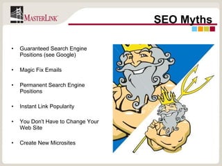 Guaranteed Search Engine Positions (see Google) Magic Fix Emails Permanent Search Engine Positions Instant Link Popularity You Don't Have to Change Your Web Site Create New Microsites SEO Myths 