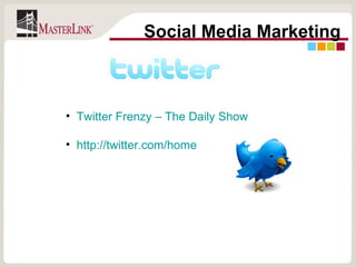 Social Media Marketing Twitter Frenzy – The Daily Show http://twitter.com/home 