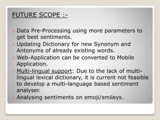 New sentiment analysis of tweets using python by Ravi kumar | PPTX