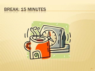 BREAK: 15 MINUTES




                    36
 