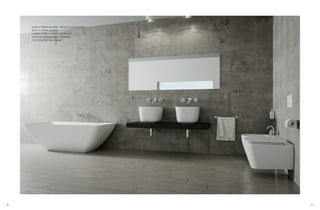 30 31
VASO A TERRA QUADRA - SEDILE SLIM QUADRA
BIDET A TERRA QUADRA
LAVABO QUBE 10 IN SOLID SURFACE
VASCA QUADRA IN SOLID SURFACE
“TUTTO IN FINITURA PANNA”
 