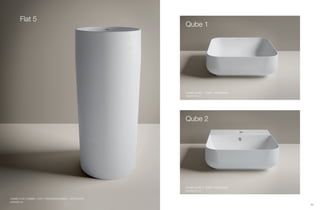 52 53
Flat 5
LAVABO FLAT 5 SABBIA / FLAT 5 WASHBASIN SABBIA – ART.SALVF05
ø42xh85 cm
Qube 1
Qube 2
LAVABO QUBE 1 / QUBE 1 WASHBASIN
44x44xh15 cm
LAVABO QUBE 2 / QUBE 2 WASHBASIN
44x44xh15 cm
 
