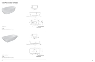 92 93
Vasche in solid surface
_VASCA BULL
Art. VBL
Vasca in solid surface installabile in centro stanza
Free standing solid surface bath tub
_VASCA QUADRA
Art. VQD
Vasca in solid surface installabile in centro stanza
Free standing solid surface bath tub
1700
590
500
30850
1300
100
385
770
400
Scasso a pavimento
Tubo di scarico flessibile ø40
250
Scasso a pavimento
120
470
470
30
1190
530
500
1690
400
845
435
120
870
Scasso a pavimento
Tubo di scarico flessibile ø40
250
Scasso a pavimento
 