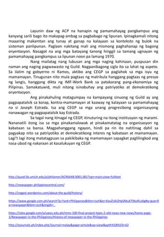 Kompletong kasaysayan ng Pahayagan at Pahayagang Pangkampus sa Pilipi…