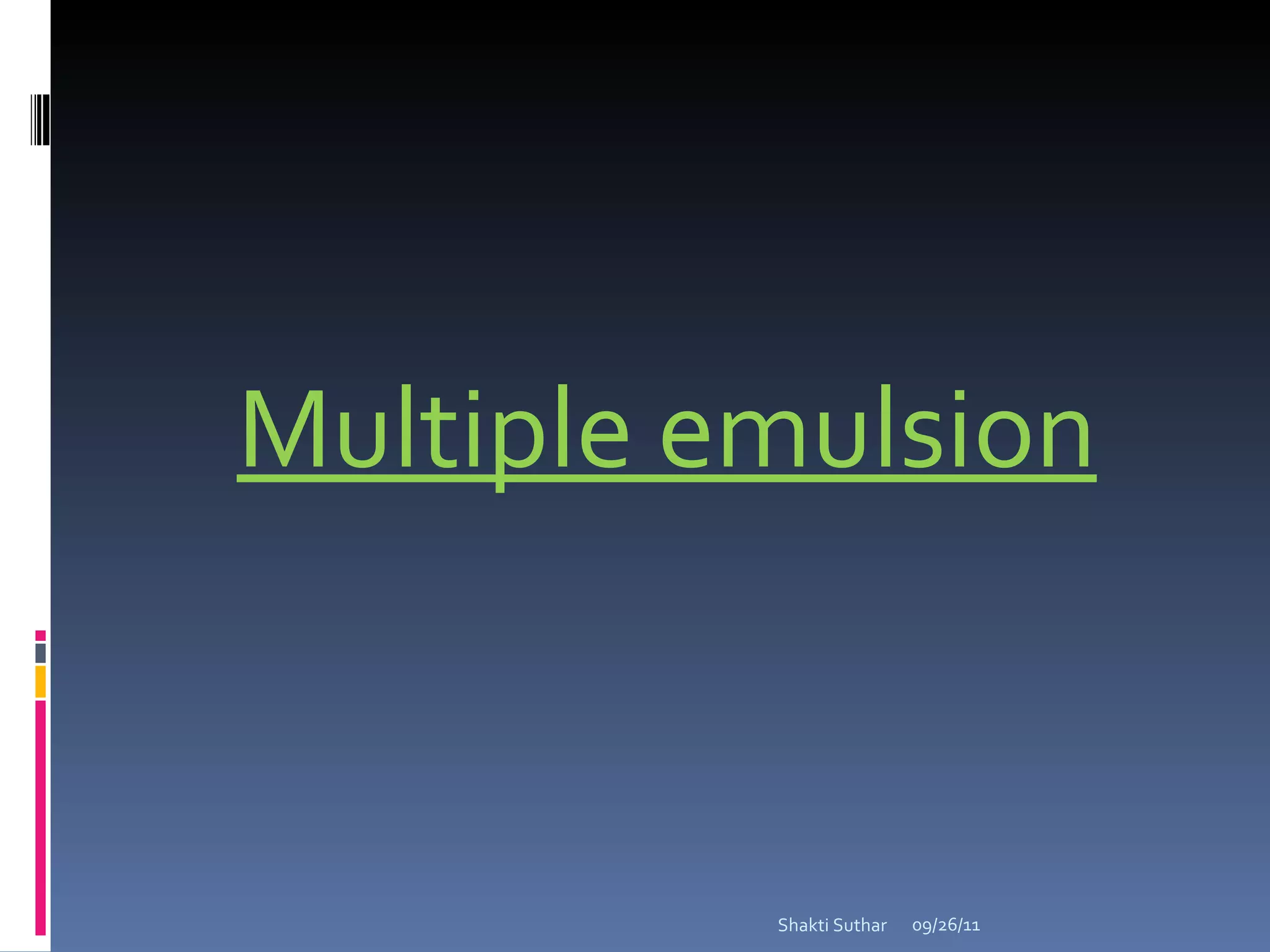 Multiple emulsion 09/26/11 Shakti Suthar 