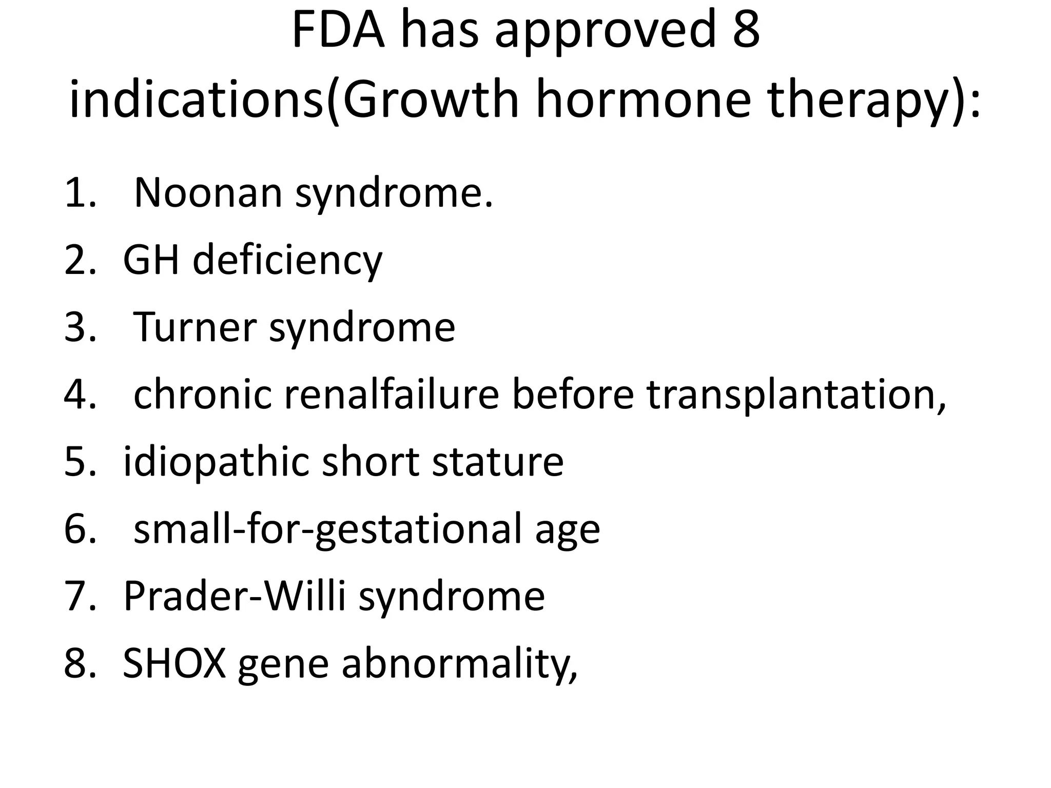 Short stature indication of growth hormone therapy PPT