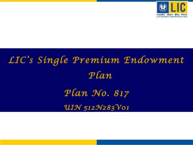 Lic Plan No 817 Premium Chart