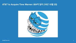 AT&T to Acquire Time Warner: 854억 달러 (16년 10월 22)
Google News Lab 4
 