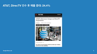 AT&T, DirecTV 인수 후 매출 증대: 24.4%
Google News Lab 8
 