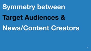 Symmetry between
Target Audiences &
News/Content Creators
21
 