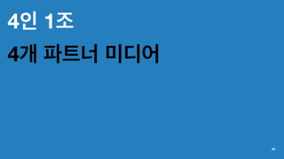 4인 1조
4개 파트너 미디어
26
 